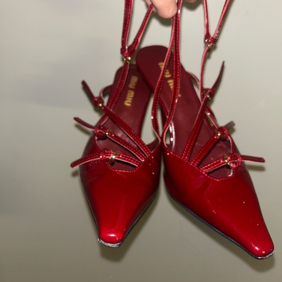 Miu Miu Red Patent Leather Heels - Picture 1 of 3